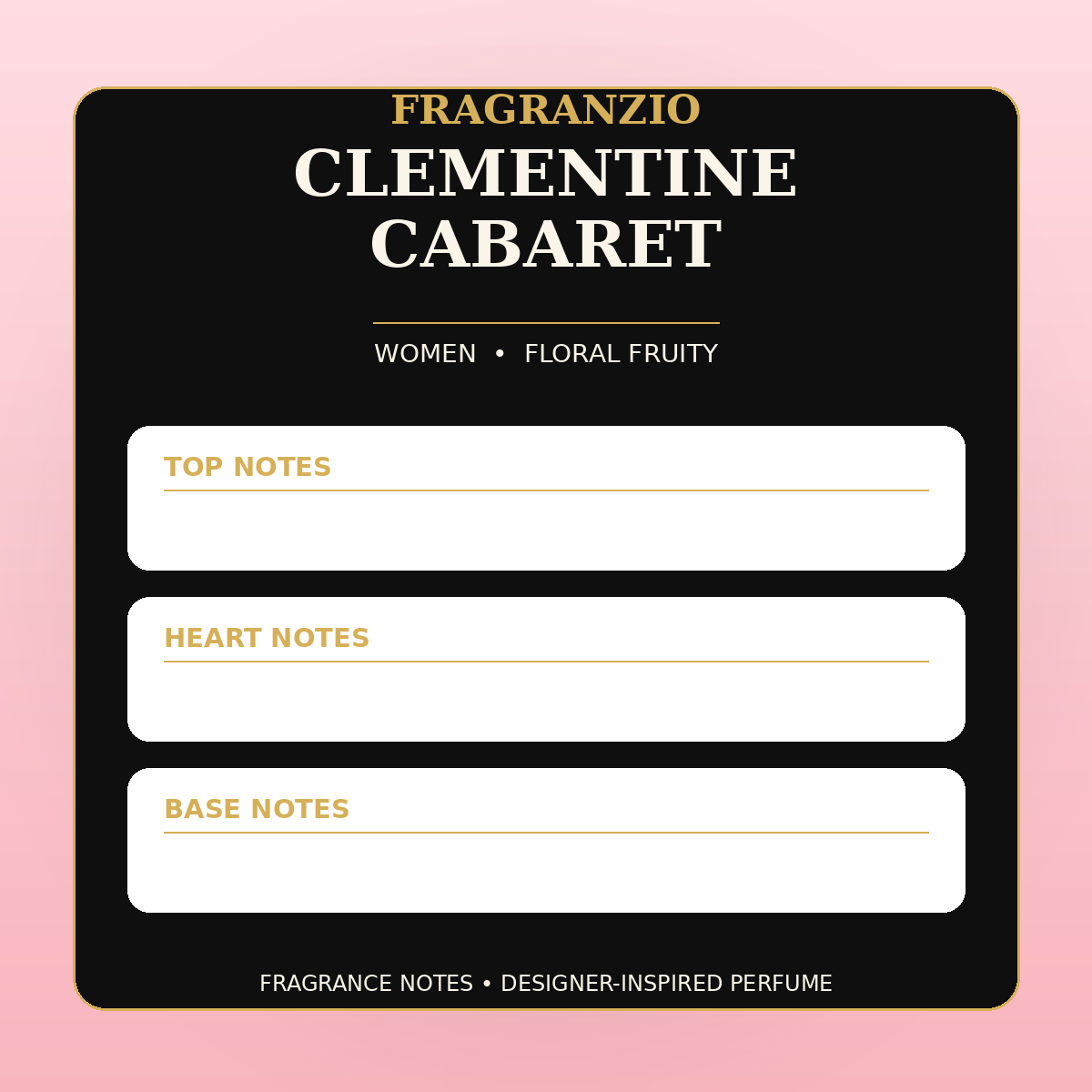 Fragranzio Clementine Cabaret fragrance notes