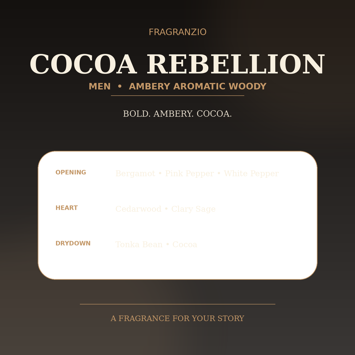Fragranzio cocoa rebellion luxury-inspired fragrance visual