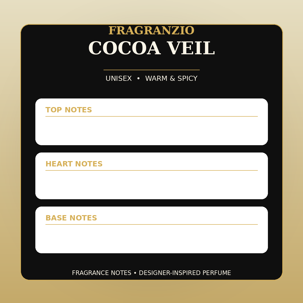 Fragranzio Cocoa Veil fragrance notes