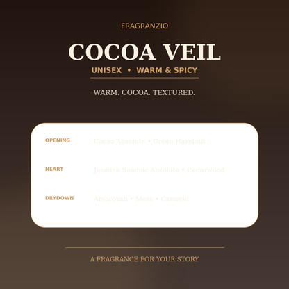 Fragranzio cocoa veil luxury-inspired fragrance visual