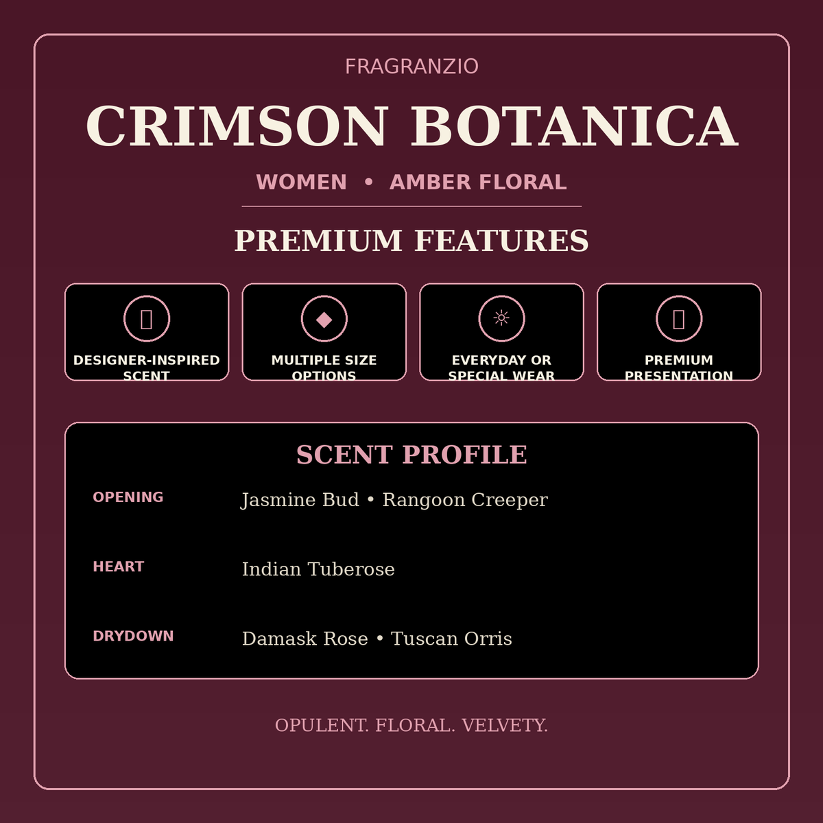 Fragranzio crimson botanica premium features
