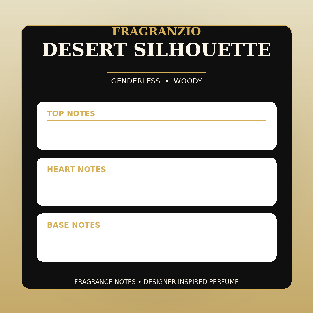 Fragranzio Desert Silhouette fragrance notes
