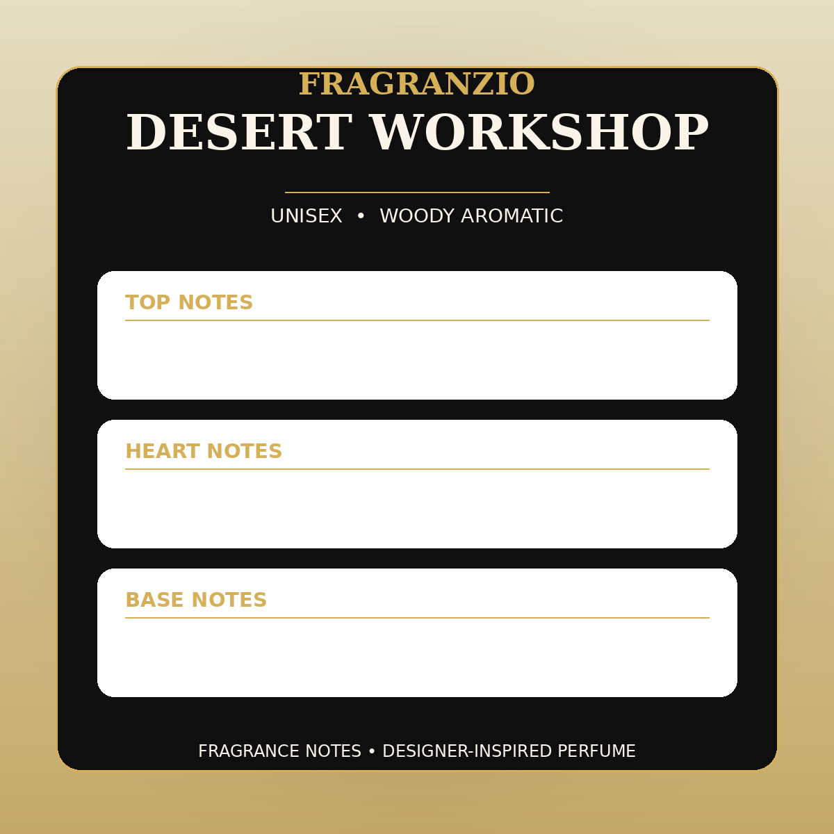 Fragranzio Desert Workshop fragrance notes