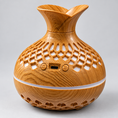 300 mL light wood floral lattice aroma diffuser close-up