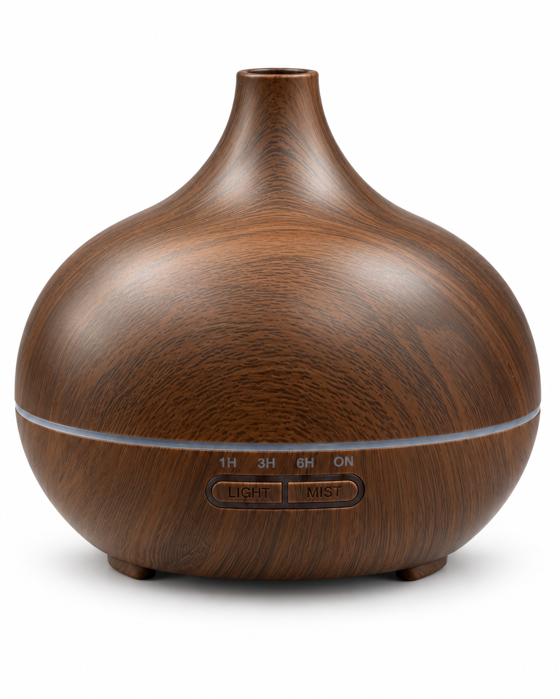 Dark walnut 500 mL wood-grain diffuser front view