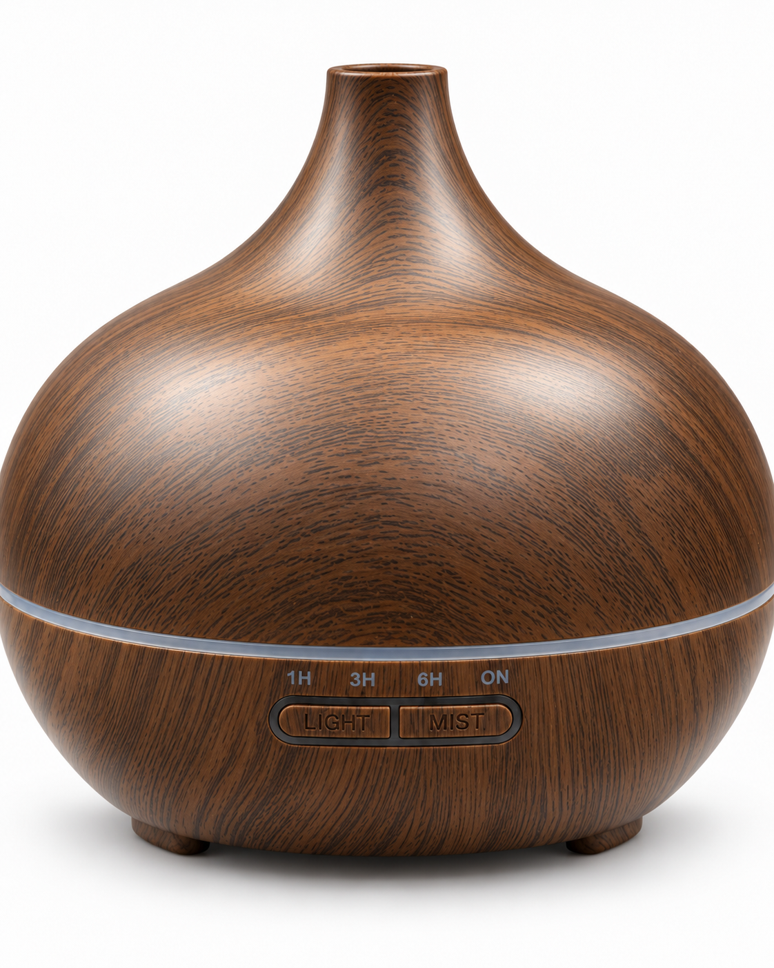 Dark walnut wood-grain essential oil diffuser