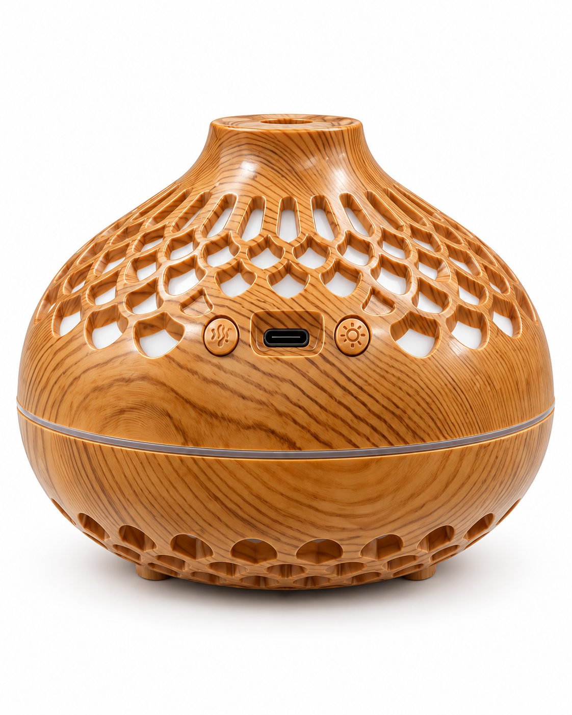 Honey oak lattice wood-grain aroma diffuser front view