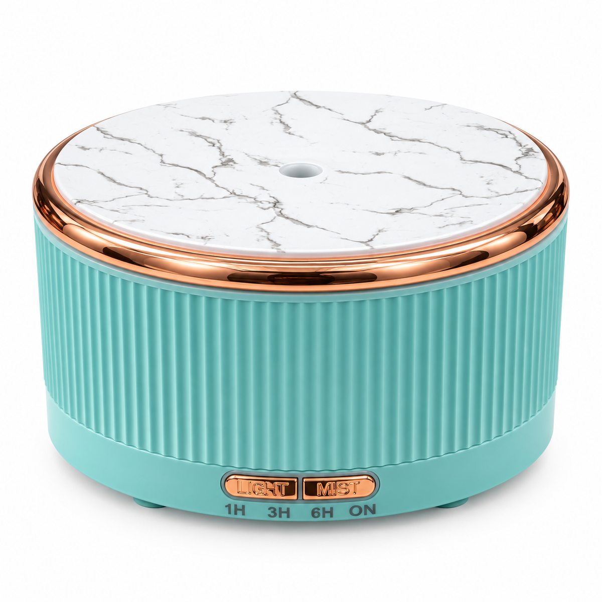 Fragranzio 500 mL marble-top essential oil diffuser in aqua