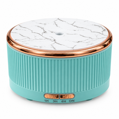 Fragranzio 500 mL marble-top essential oil diffuser in aqua