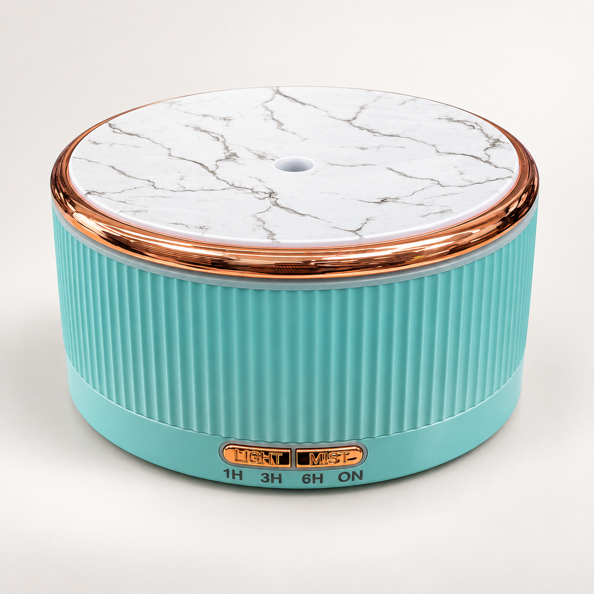 Aqua 500 mL diffuser with marble-look top and rose-gold trim