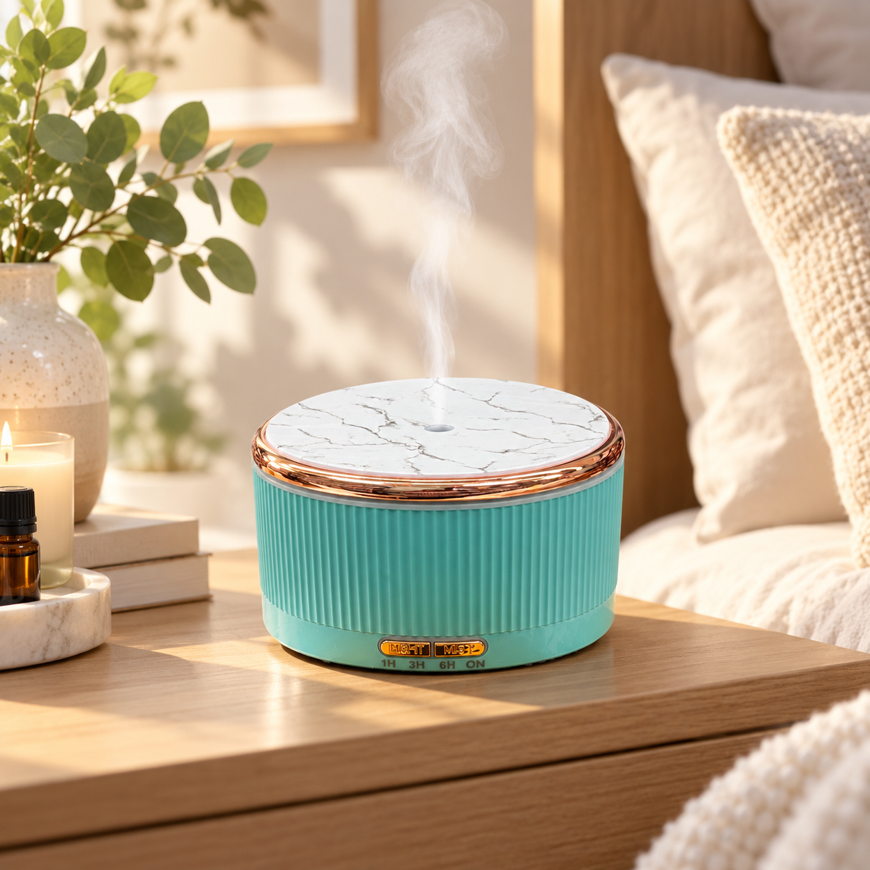 Aqua Fragranzio diffuser in a serene home setting