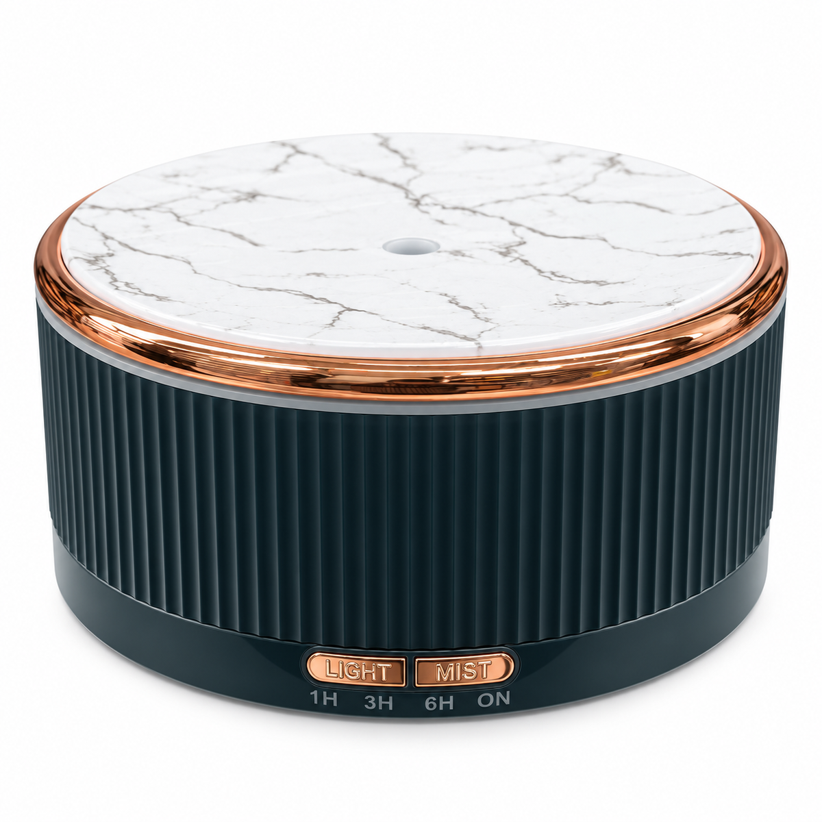 Black 500 mL essential oil diffuser with marble-look top
