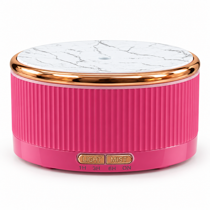 Rose pink 500 mL aromatherapy diffuser with marble-look top