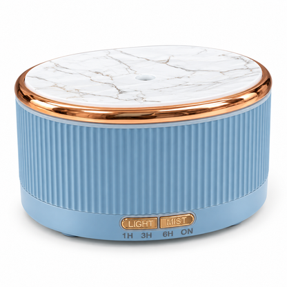 Sky blue 500 mL aroma diffuser with marble-look top