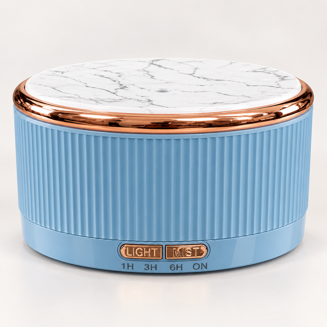 Pastel sky blue marble-top essential oil diffuser