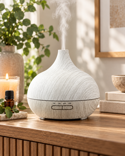 Whitewashed diffuser in a warm home setting