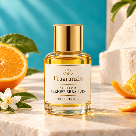 Illustrative Fragranzio Erba Pura inspired perfume oil in a round capped bottle; packaging and size may vary
