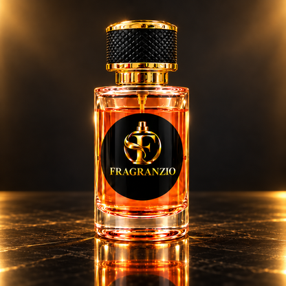 Chestnut Embrace complete Fragranzio bottle view 4 with matching transparent amber orange