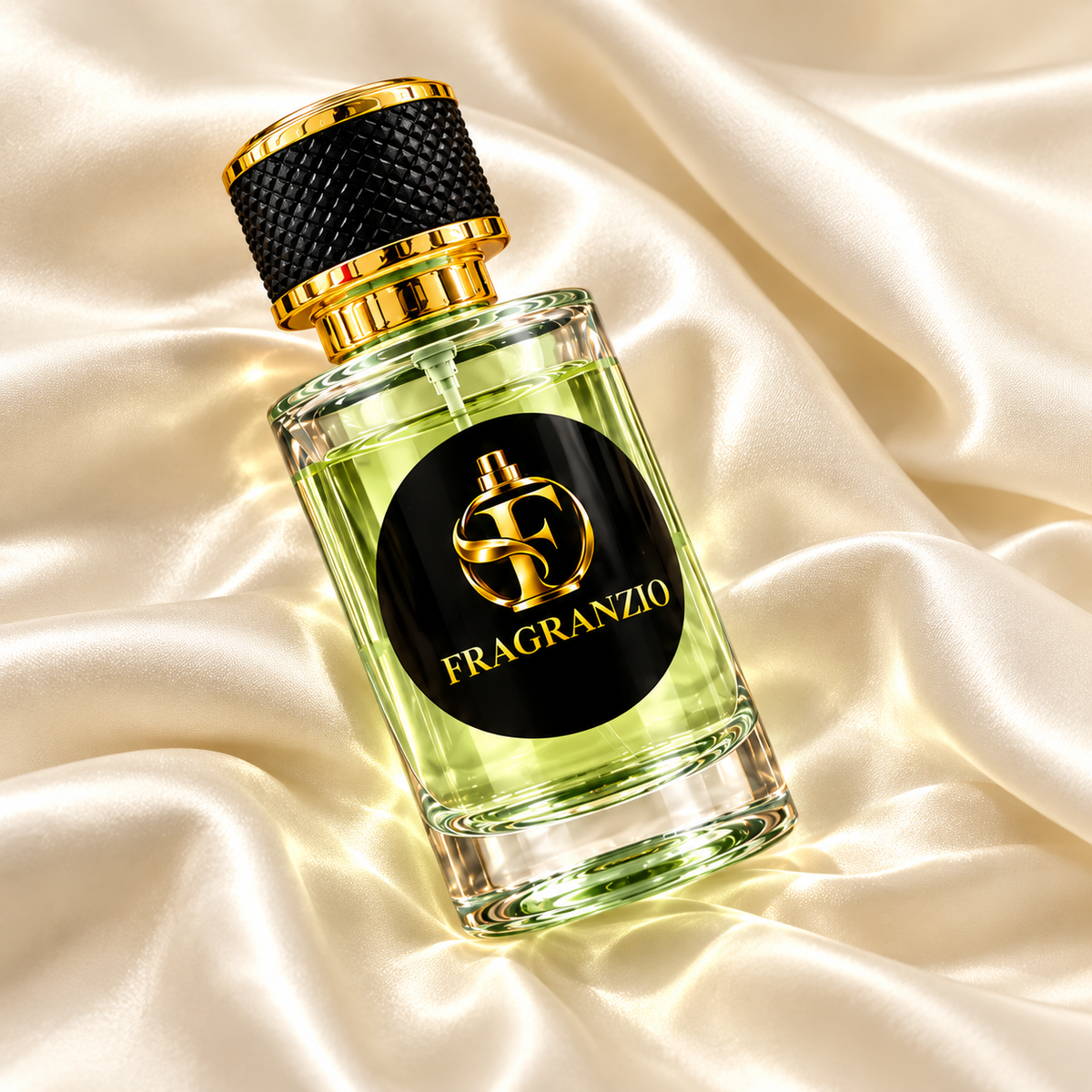 Fragranzio yellow-green fragrance full bottle view 2