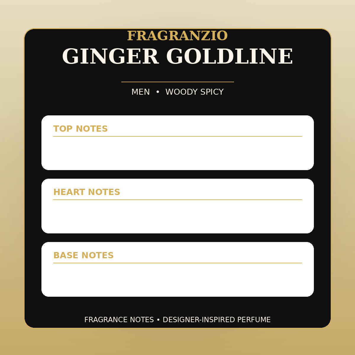 Fragranzio Ginger Goldline fragrance notes