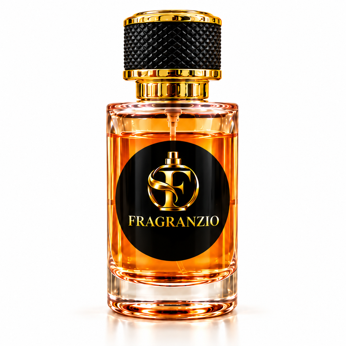 Chestnut Embrace complete Fragranzio bottle view 1 with matching transparent amber orange
