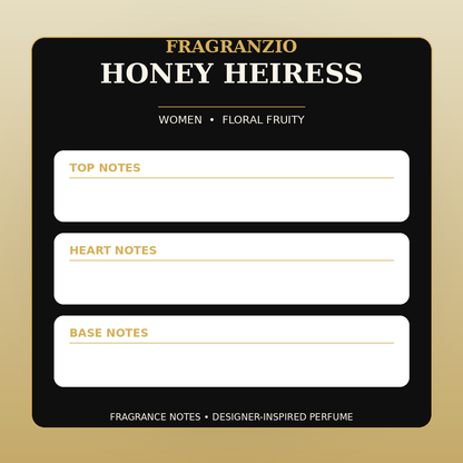 Fragranzio Honey Heiress fragrance notes