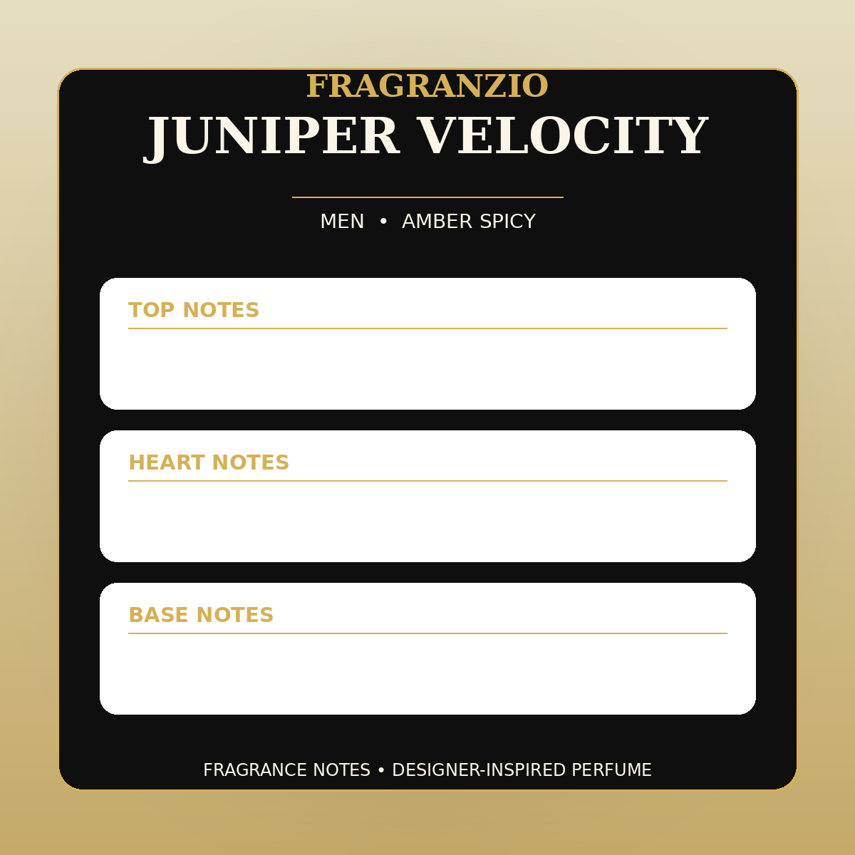 Fragranzio Juniper Velocity fragrance notes