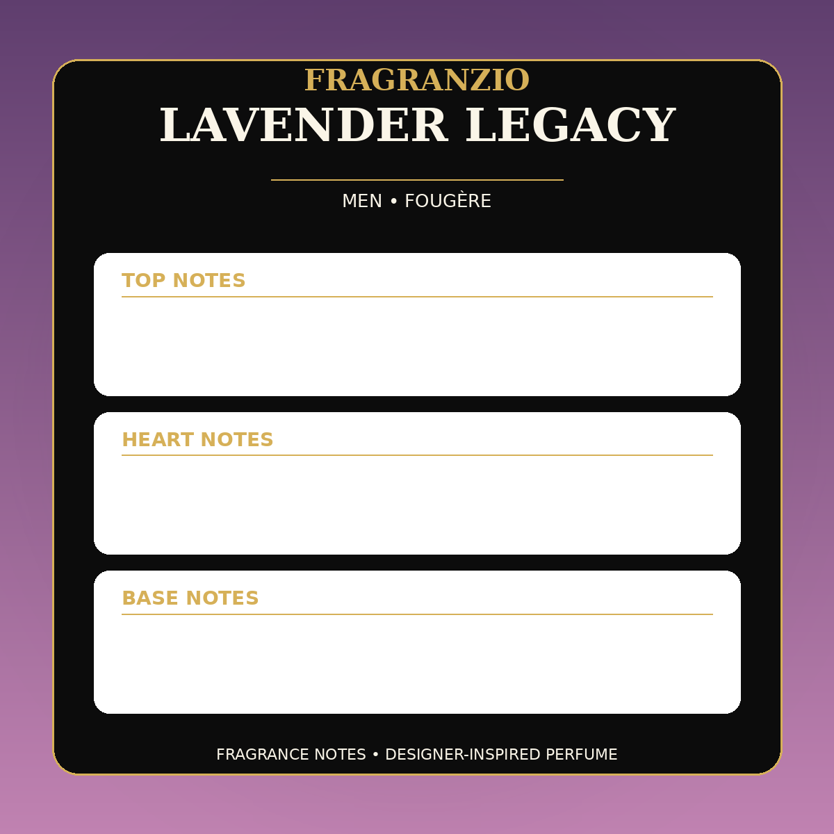 Fragranzio Lavender Legacy fragrance notes