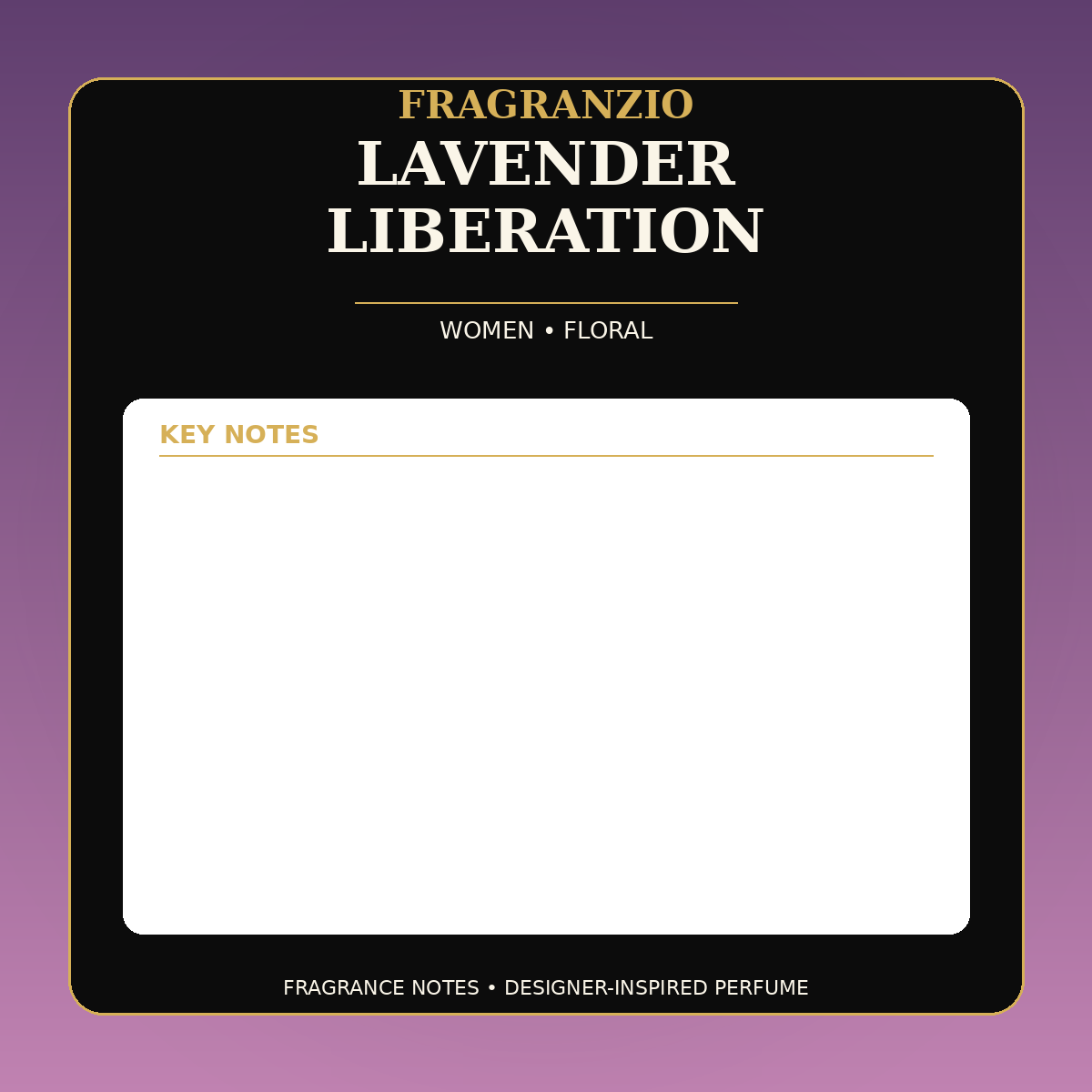 Fragranzio Lavender Liberation fragrance notes