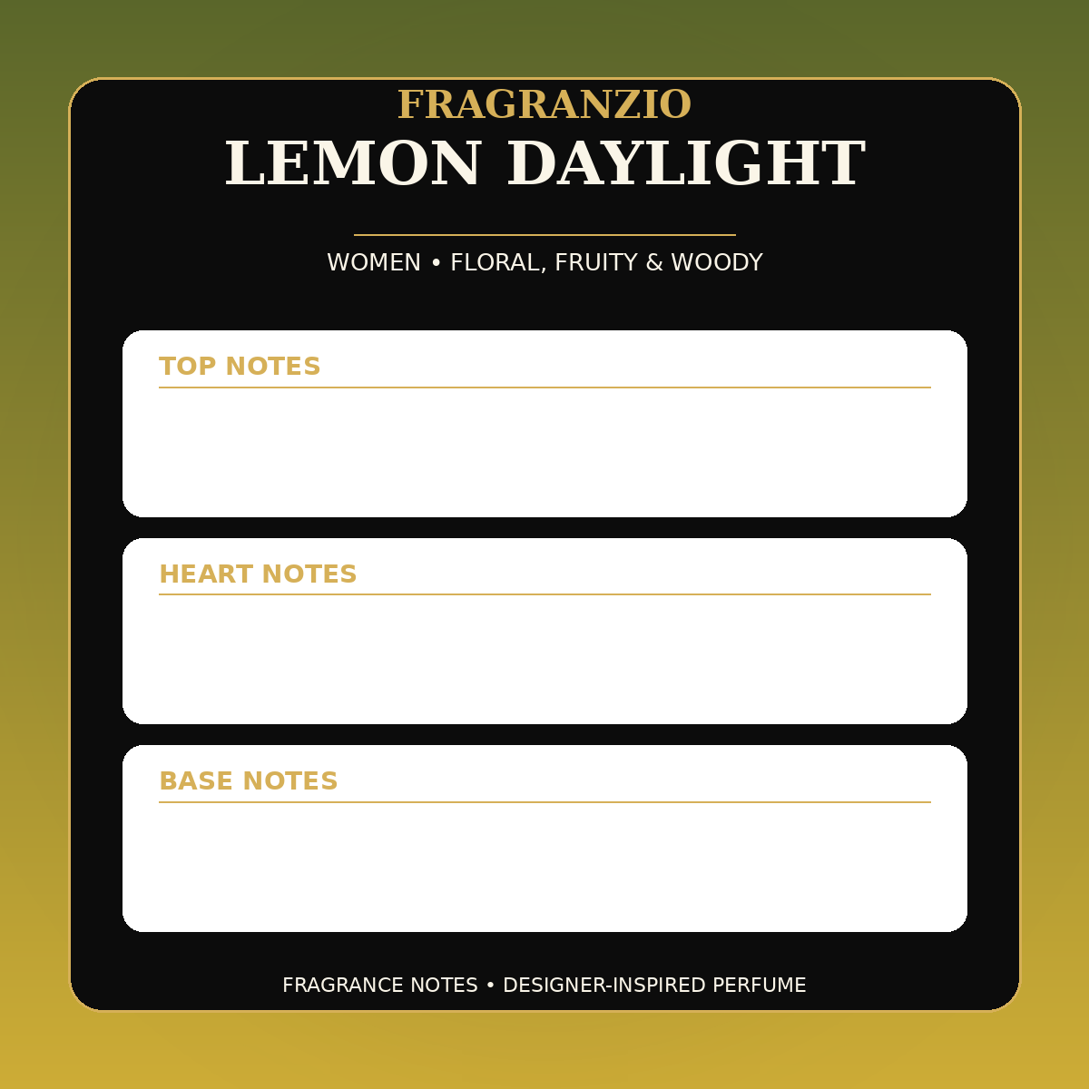 Fragranzio Lemon Daylight fragrance notes