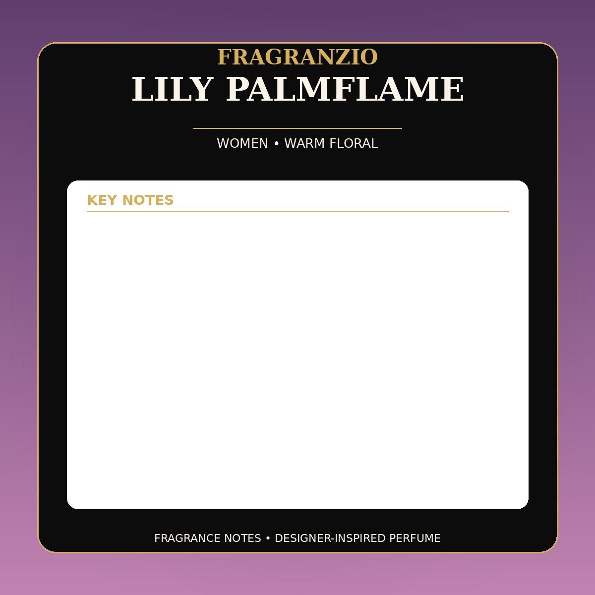 Fragranzio Lily Palmflame fragrance notes