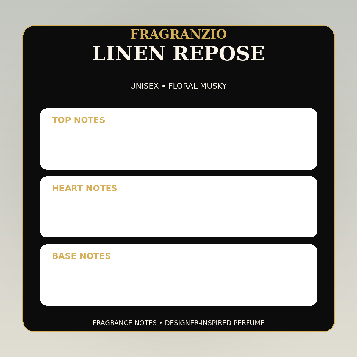 Fragranzio Linen Repose fragrance notes