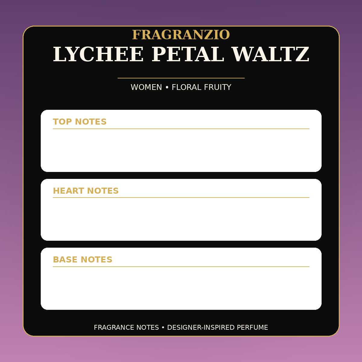 Fragranzio Lychee Petal Waltz fragrance notes