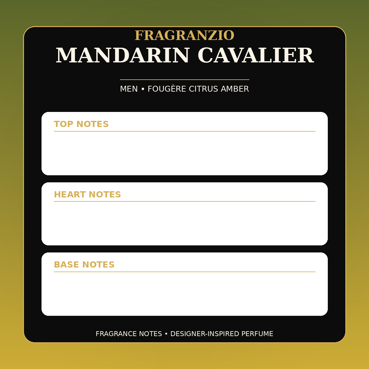 Fragranzio Mandarin Cavalier fragrance notes