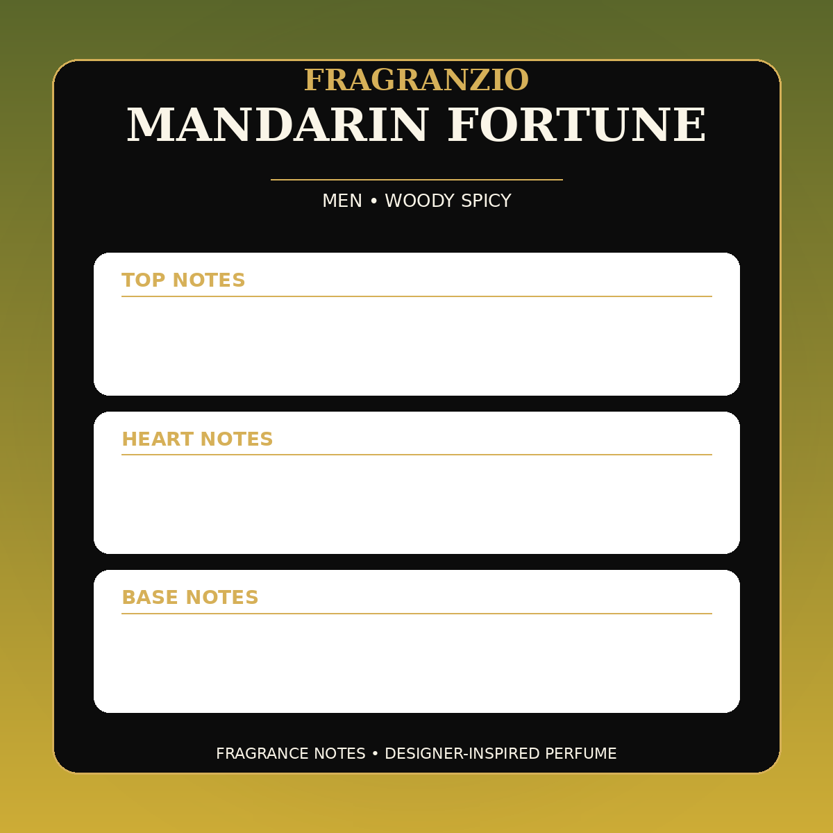 Fragranzio Mandarin Fortune fragrance notes