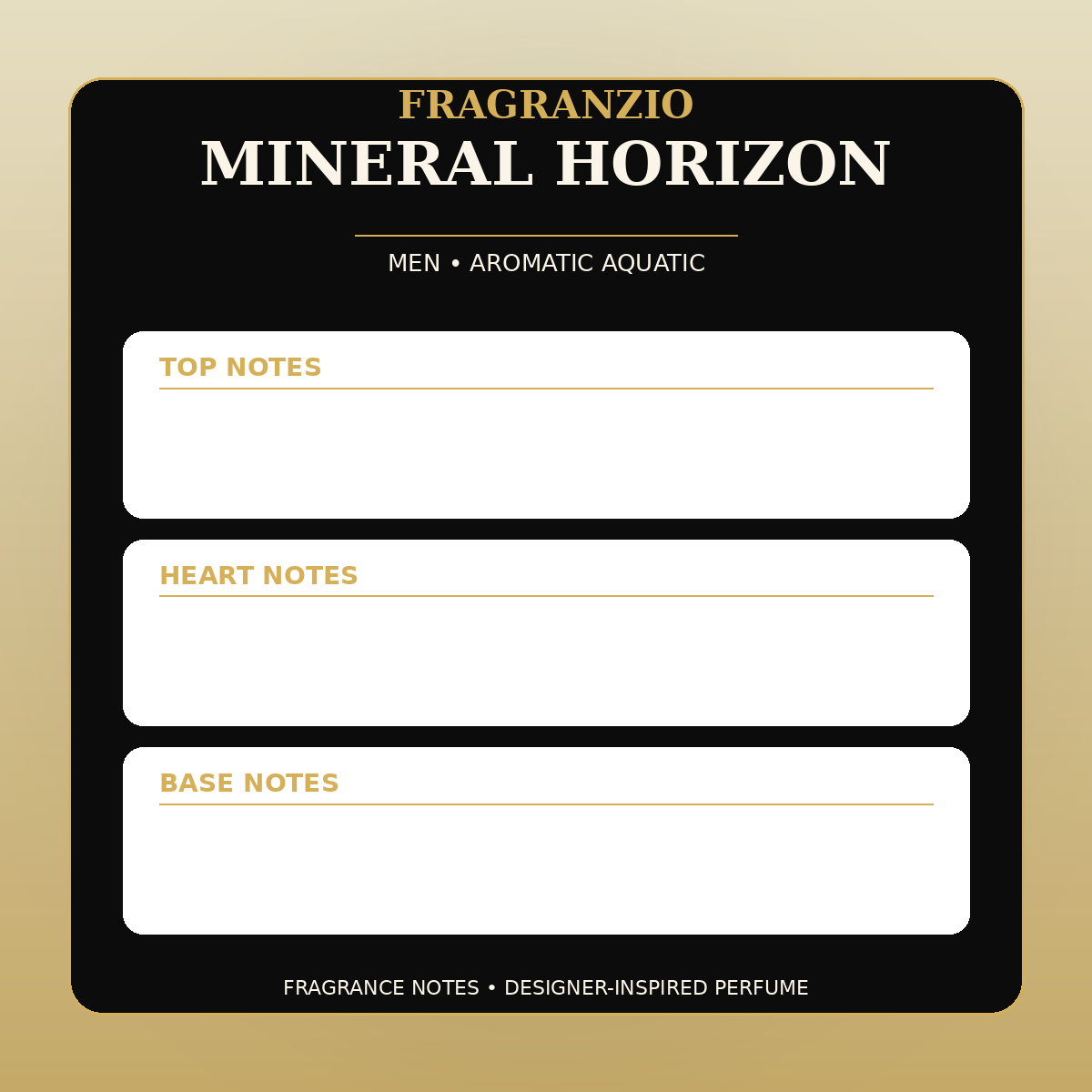 Fragranzio Mineral Horizon fragrance notes