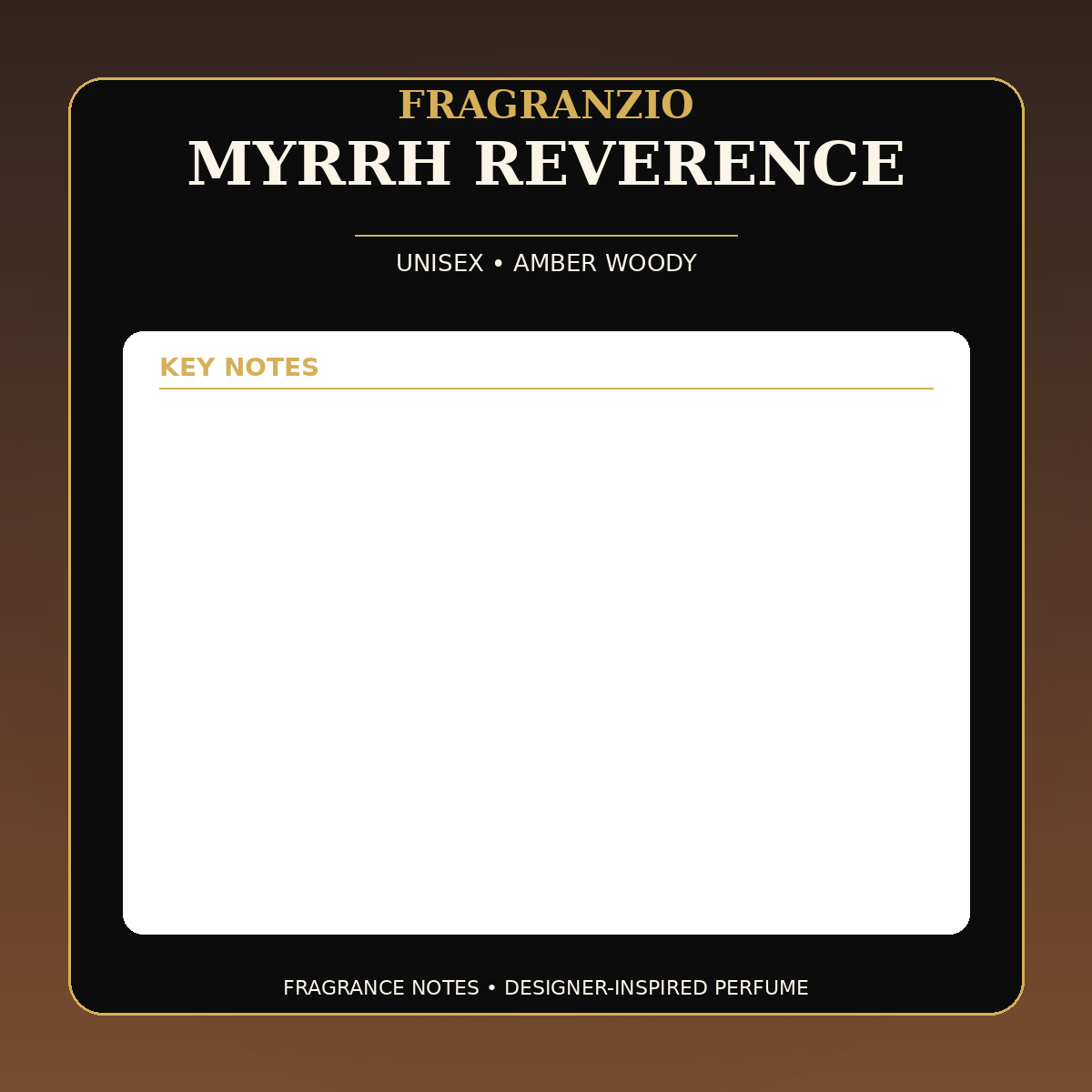 Fragranzio Myrrh Reverence fragrance notes