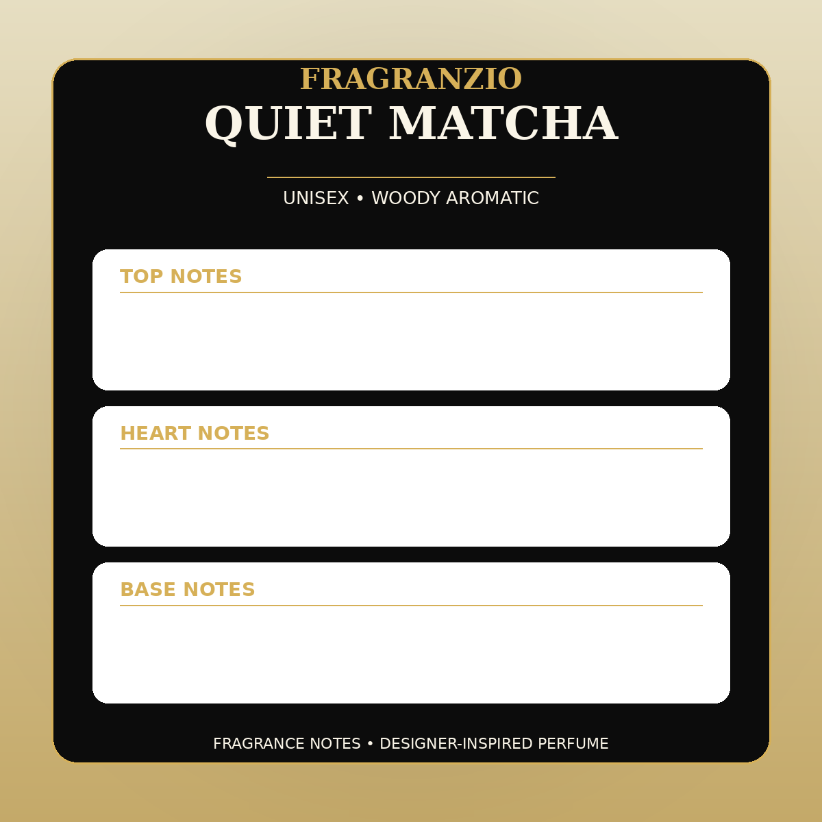 Fragranzio Quiet Matcha fragrance notes