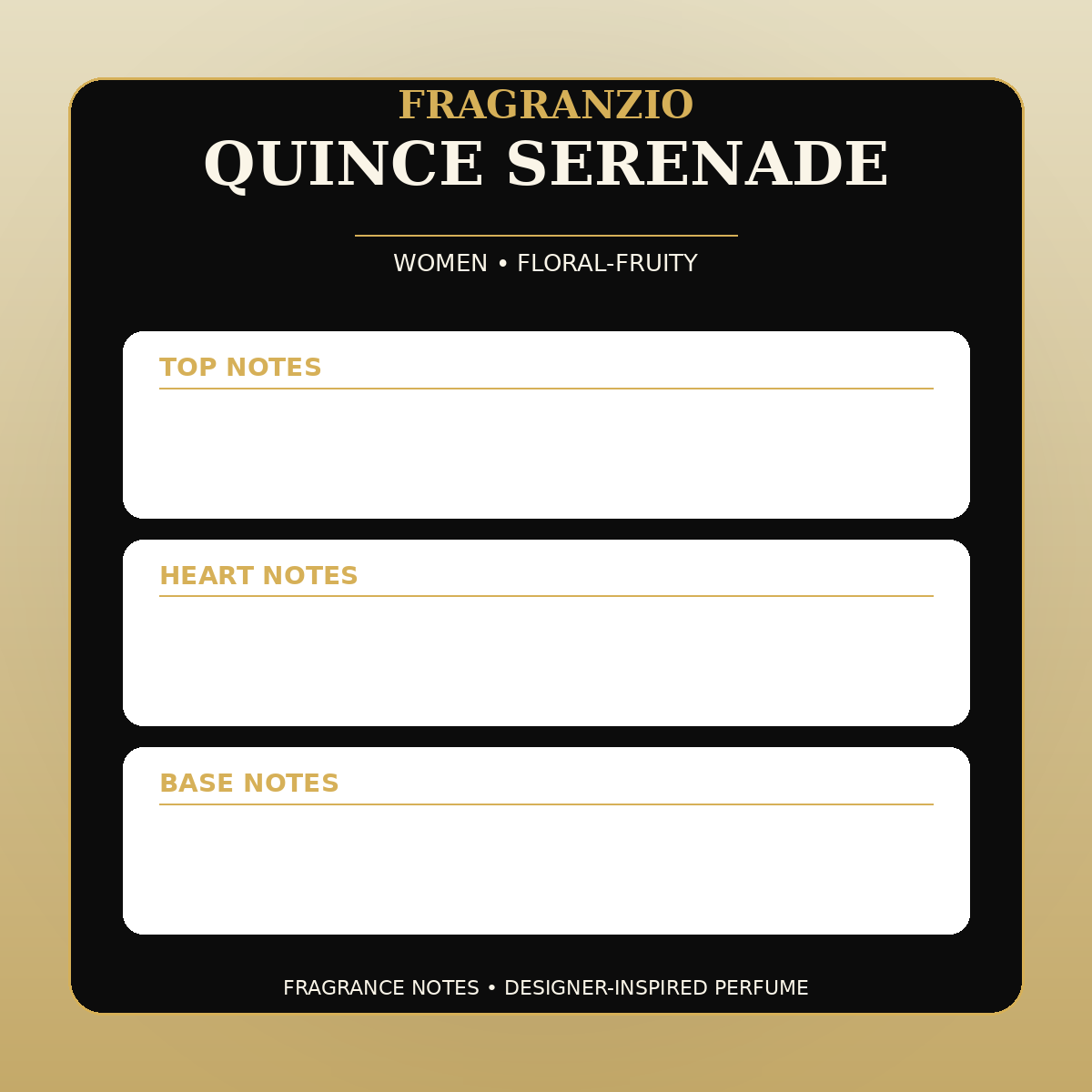 Fragranzio Quince Serenade fragrance notes