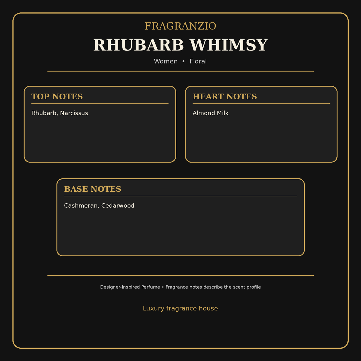 Fragranzio Rhubarb Whimsy fragrance notes