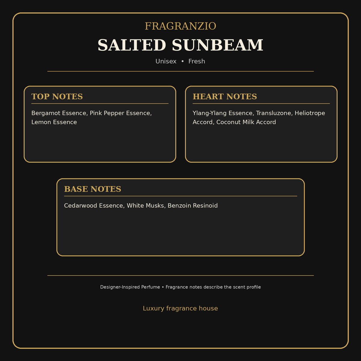 Fragranzio Salted Sunbeam fragrance notes