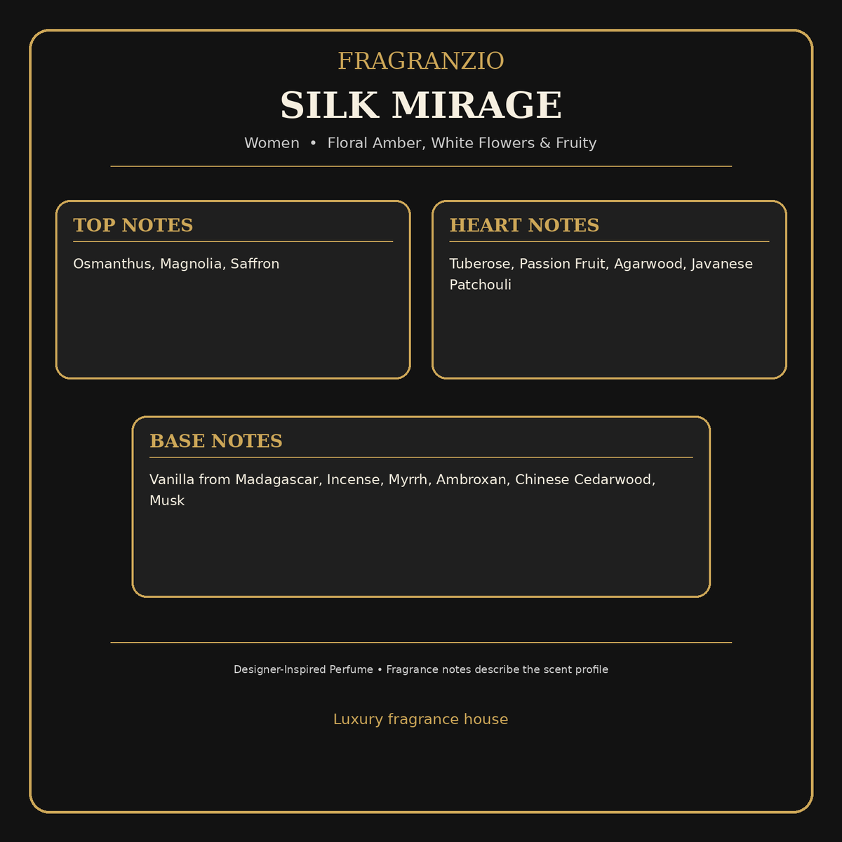 Fragranzio Silk Mirage fragrance notes