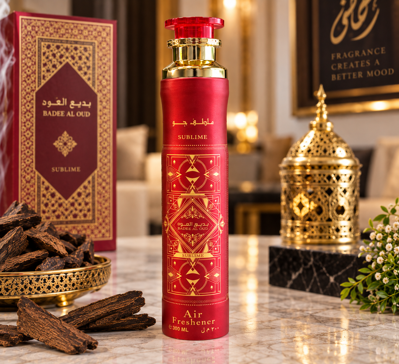 Badee Al Oud Sublime Air Freshener 300ml lifestyle view