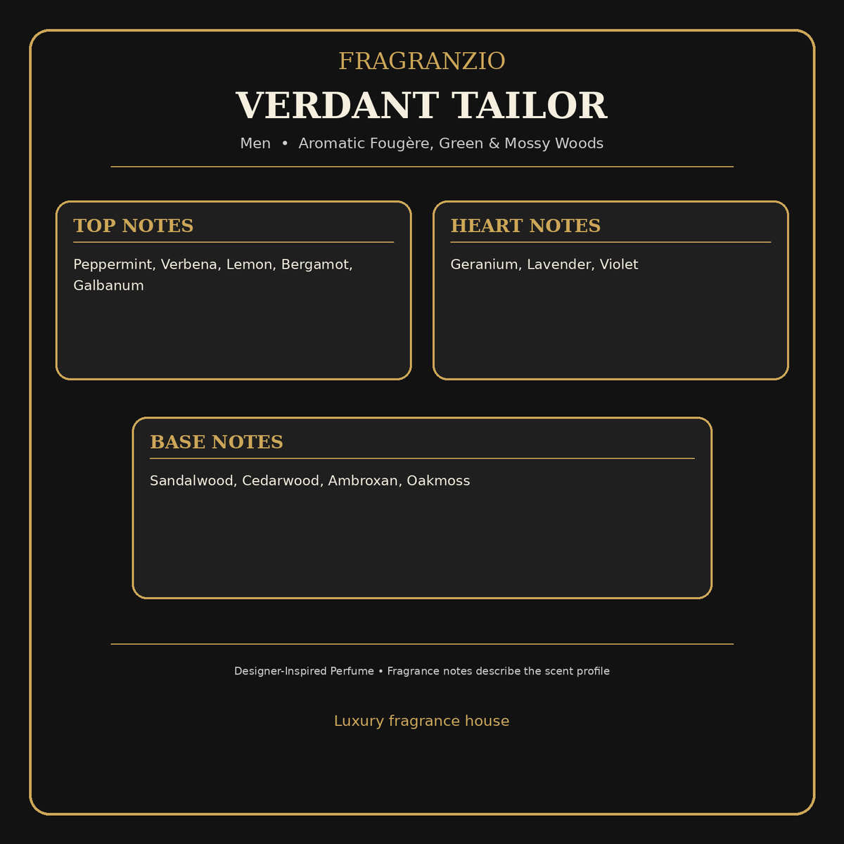 Fragranzio Verdant Tailor fragrance notes